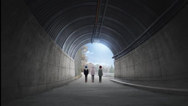 Tunnel on the way to the Dream Suspension Bridge
